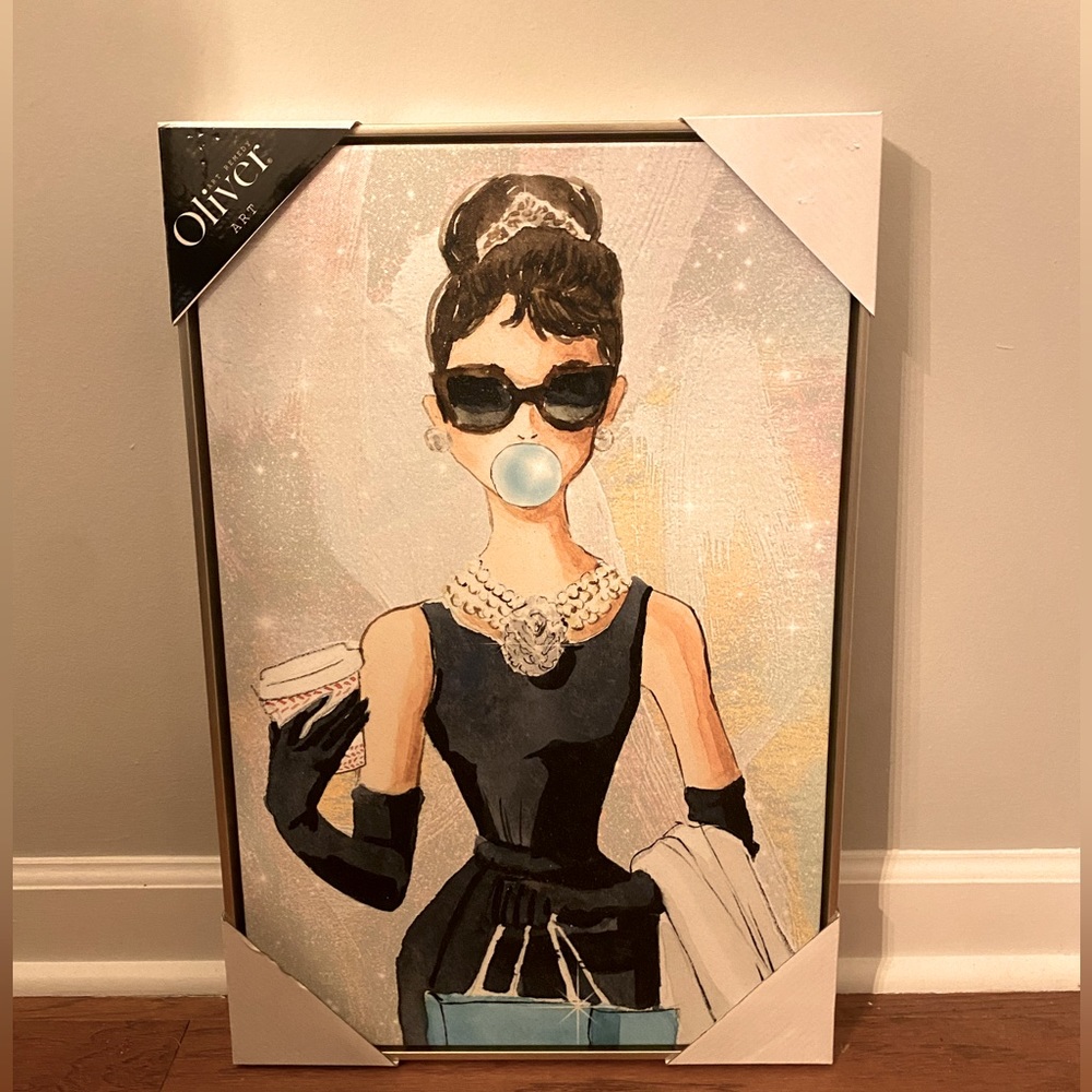 BUBBLE GUM & DIAMONDS 16x24 CHAMPAGNE FRAME